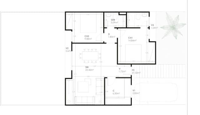 plan villa f3 Sangalkam